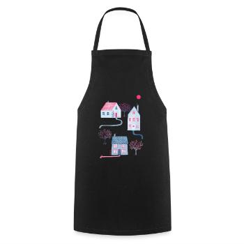 Spring in Townsville - Cooking Apron - black - Front - AI Model Male 185 dark (185cm)