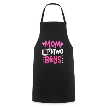 Maman de 2 garçons Batterie faible Drôle Fête des mères - Tablier de cuisine - noir - Devant - AI Model Male 185 dark (185cm)