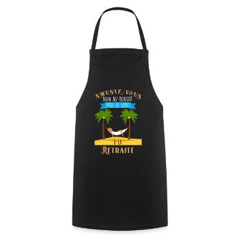 Femme Retraité Humour Pour Collègue - Tablier de cuisine - noir - Devant - AI Model Male 185 dark (185cm)