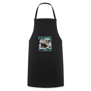 Commic ship in the Stormy Sea - Cooking Apron - black - Front - AI Model Male 185 dark (185cm)