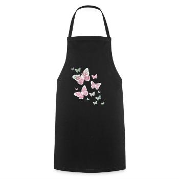 Schmetterling Schmetterlinge Natur Tier bunt Farbe - Kochschürze - Schwarz - Vorne - AI Model Male 185 dark (185cm)