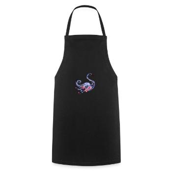 Le polygone rencontre la nature - Cygne bleu élégant - Tablier de cuisine - noir - Devant - AI Model Male 185 dark (185cm)