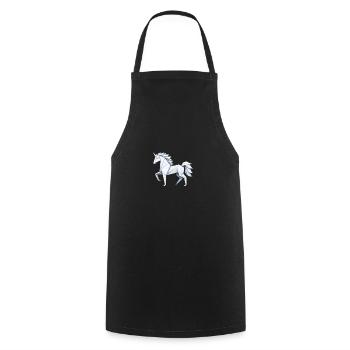 Modern Unicorn Polygon Style - Cooking Apron - black - Front - AI Model Male 185 dark (185cm)