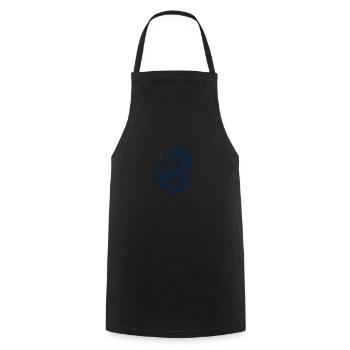 Silhouette Japanese dragon - Cooking Apron - black - Front - AI Model Male 185 dark (185cm)
