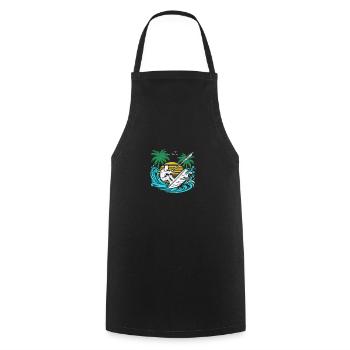 Surfer avec une planche de kitesurf - Tablier de cuisine - noir - Devant - AI Model Male 185 dark (185cm)