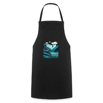 Kitesurfer mit Board - Kochschürze - Schwarz - Vorne - AI Model Male 185 dark (185cm)
