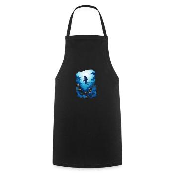 Underwater Reef Diving - Cooking Apron - black - Front - AI Model Male 185 dark (185cm)