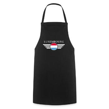 T-shirt luxembourgeois : diversité, histoire, charme - Tablier de cuisine - noir - Devant - AI Model Male 185 dark (185cm)