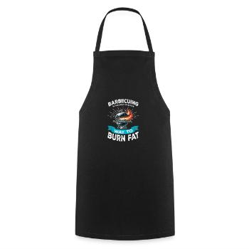 Grilling Burn Fat - Cooking Apron - black - Front - AI Model Male 185 dark (185cm)