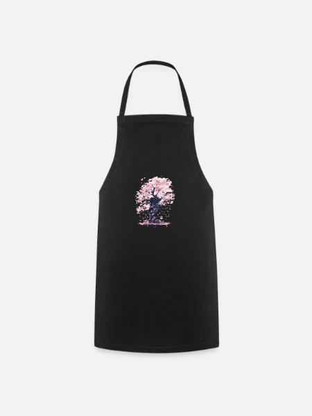Cerisier du Japon, Fleur de cerisier, Esthétique Sakura - Tablier de cuisine - noir