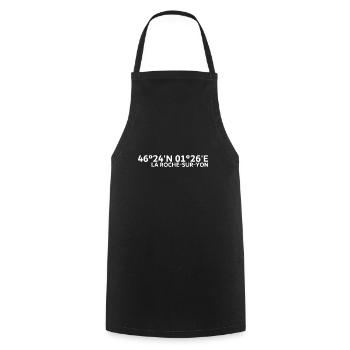 La Roche-sur-Yon coordinates - Cooking Apron - black - Front - AI Model Male 185 dark (185cm)