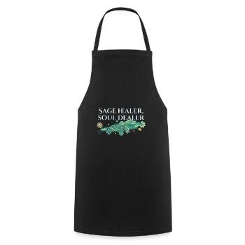 Sage Healer Soul Dealer Smudge Sticks Healing - Cooking Apron - black - Front - AI Model Male 185 dark (185cm)
