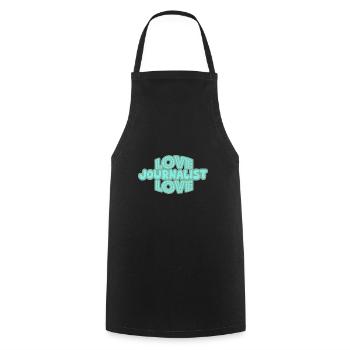 Gift for Journalist - Cooking Apron - black - Front - AI Model Male 185 dark (185cm)