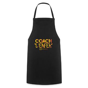 Coach Enfer Coaching Entraîneur cadeau coach ! - Tablier de cuisine - noir - Devant - AI Model Male 185 dark (185cm)