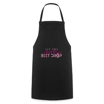 Let the Beat drop - Rote Beete - Kochschürze - Schwarz - Vorne - AI Model Male 185 dark (185cm)