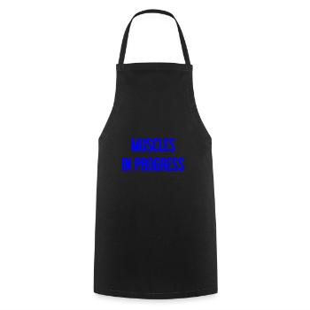 Muscles en progression - Tablier de cuisine - noir - Devant - AI Model Male 185 dark (185cm)