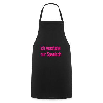 I only understand Spanish - Cooking Apron - black - Front - AI Model Male 185 dark (185cm)