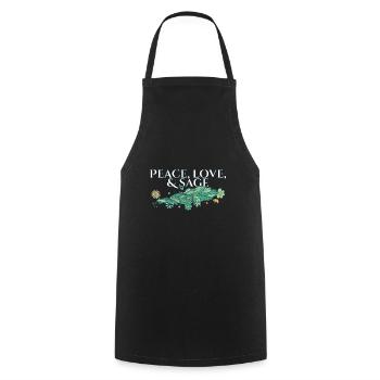 Peace Love And Sage Smudge Sticks Healing Burning - Cooking Apron - black - Front - AI Model Male 185 dark (185cm)