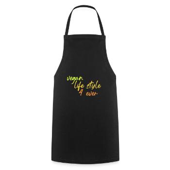 mode de vie végétalien 4 ever - Tablier de cuisine - noir - Devant - AI Model Male 185 dark (185cm)