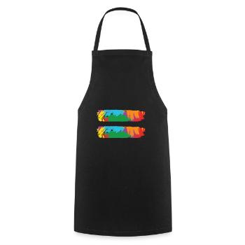 LBGT Flag Gay Pride Human Vintage Rainbow - Kochschürze - Schwarz - Vorne - AI Model Male 185 dark (185cm)