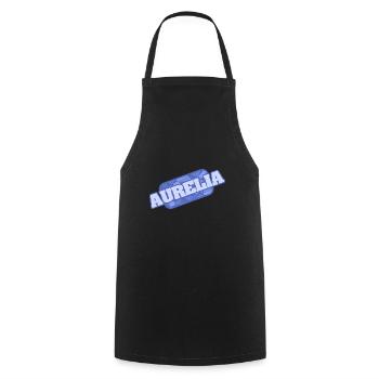 Gift for Aurelia - Cooking Apron - black - Front - AI Model Male 185 dark (185cm)