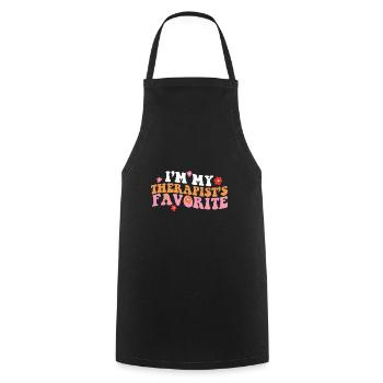 I'm My Therapist's Favorite Funny Psychologist - Cooking Apron - black - Front - AI Model Male 185 dark (185cm)