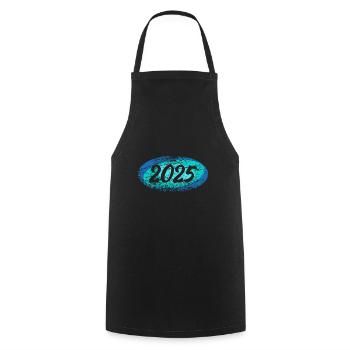 Retro 2025 - Kochschürze - Schwarz - Vorne - AI Model Male 185 dark (185cm)