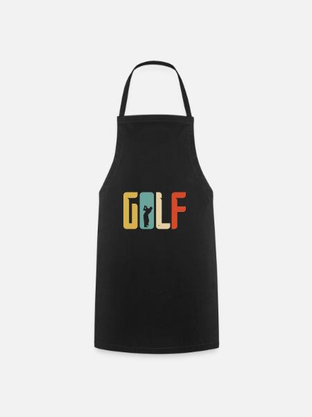 Golf Geschenk Retro Abschlag - Kochschürze - Schwarz