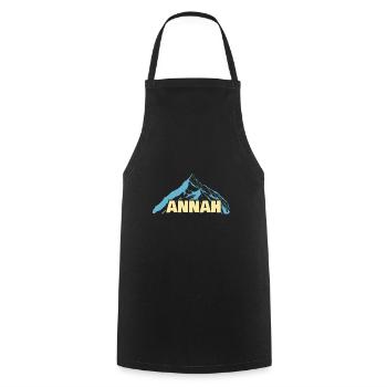 Woman's name Annah - Cooking Apron - black - Front - AI Model Male 185 dark (185cm)