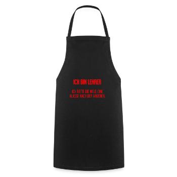Ich bin Lehrer - ich rette die Welt - Kochschürze - Schwarz - Vorne - AI Model Male 185 dark (185cm)