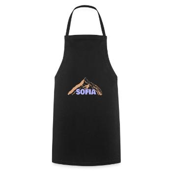 Sofia as a gift idea - Cooking Apron - black - Front - AI Model Male 185 dark (185cm)