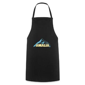 Amalia als Frauenname - Kochschürze - Schwarz - Vorne - AI Model Male 185 dark (185cm)