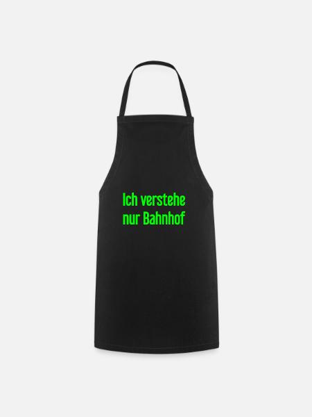 I only understand train station - Cooking Apron - black