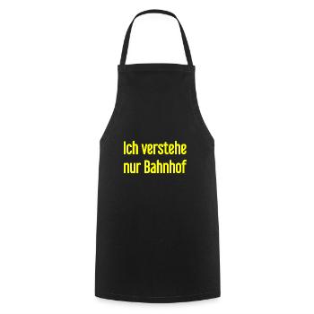Ich verstehe nur Bahnhof - Kochschürze - Schwarz - Vorne - AI Model Male 185 dark (185cm)