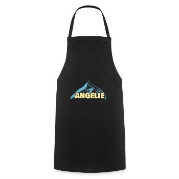 Frauenname Angelie - Kochschürze - Schwarz - Vorne - AI Model Male 185 dark (185cm)