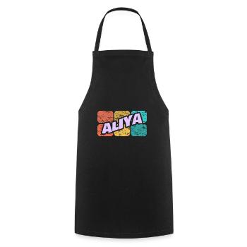Gift for Aliya - Cooking Apron - black - Front - AI Model Male 185 dark (185cm)