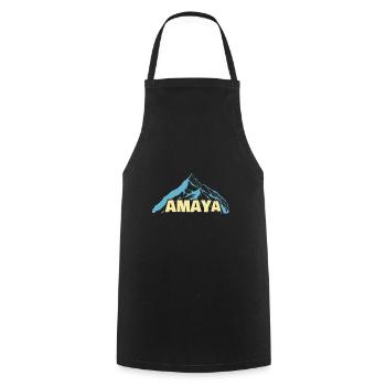 Frauenname Amaya - Kochschürze - Schwarz - Vorne - AI Model Male 185 dark (185cm)