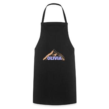 Gift for Olivia - Cooking Apron - black - Front - AI Model Male 185 dark (185cm)