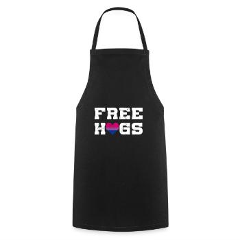 LGBT Rainbow Gay Pride Homo Lesbian Gay - Cooking Apron - black - Front - AI Model Male 185 dark (185cm)