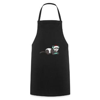 Furet, propriétaire de furet - Tablier de cuisine - noir - Devant - AI Model Male 185 dark (185cm)