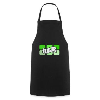Name Julie - Cooking Apron - black - Front - AI Model Male 185 dark (185cm)