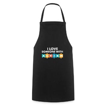 I Love Someone With Autism Awareness Month Puzzle - Cooking Apron - black - Front - AI Model Male 185 dark (185cm)