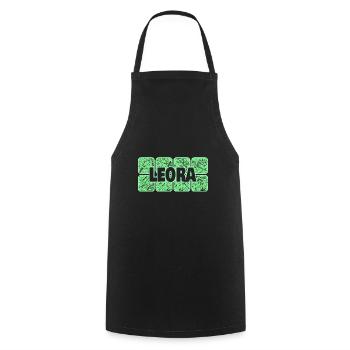 First name Leora - Cooking Apron - black - Front - AI Model Male 185 dark (185cm)