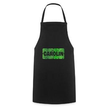 Vorname Carolin - Kochschürze - Schwarz - Vorne - AI Model Male 185 dark (185cm)