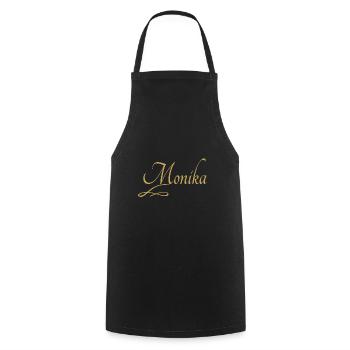 Vorname von Monika - Kochschürze - Schwarz - Vorne - AI Model Male 185 dark (185cm)