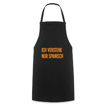 Je ne comprends que l’espagnol - Tablier de cuisine - noir - Devant - AI Model Male 185 dark (185cm)