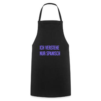 Je ne comprends que l’espagnol - Tablier de cuisine - noir - Devant - AI Model Male 185 dark (185cm)