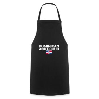 Drapeau dominicain et fier dominicain - Tablier de cuisine - noir - Devant - AI Model Male 185 dark (185cm)