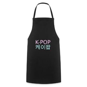 K-Pop Korean Pop Music - Cooking Apron - black - Front - AI Model Male 185 dark (185cm)