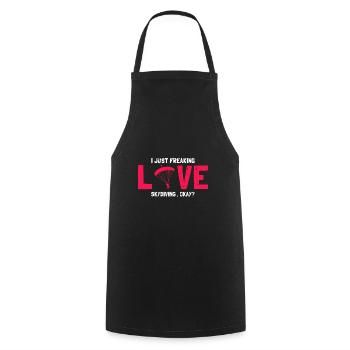 I Just Freaking Love Skydiving Okay? Funny Retro - Cooking Apron - black - Front - AI Model Male 185 dark (185cm)